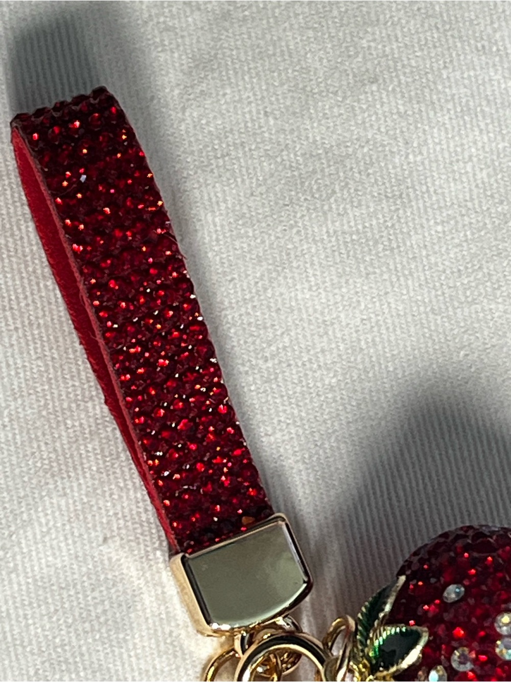 Strawberry Rhinestone Keychain/Bag Charm - Picture 4 of 5
